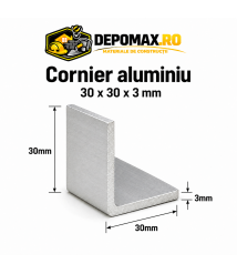 Cornier aluminiu 30 x 30 x 3 mm, 6 metri (EN AW-6060)